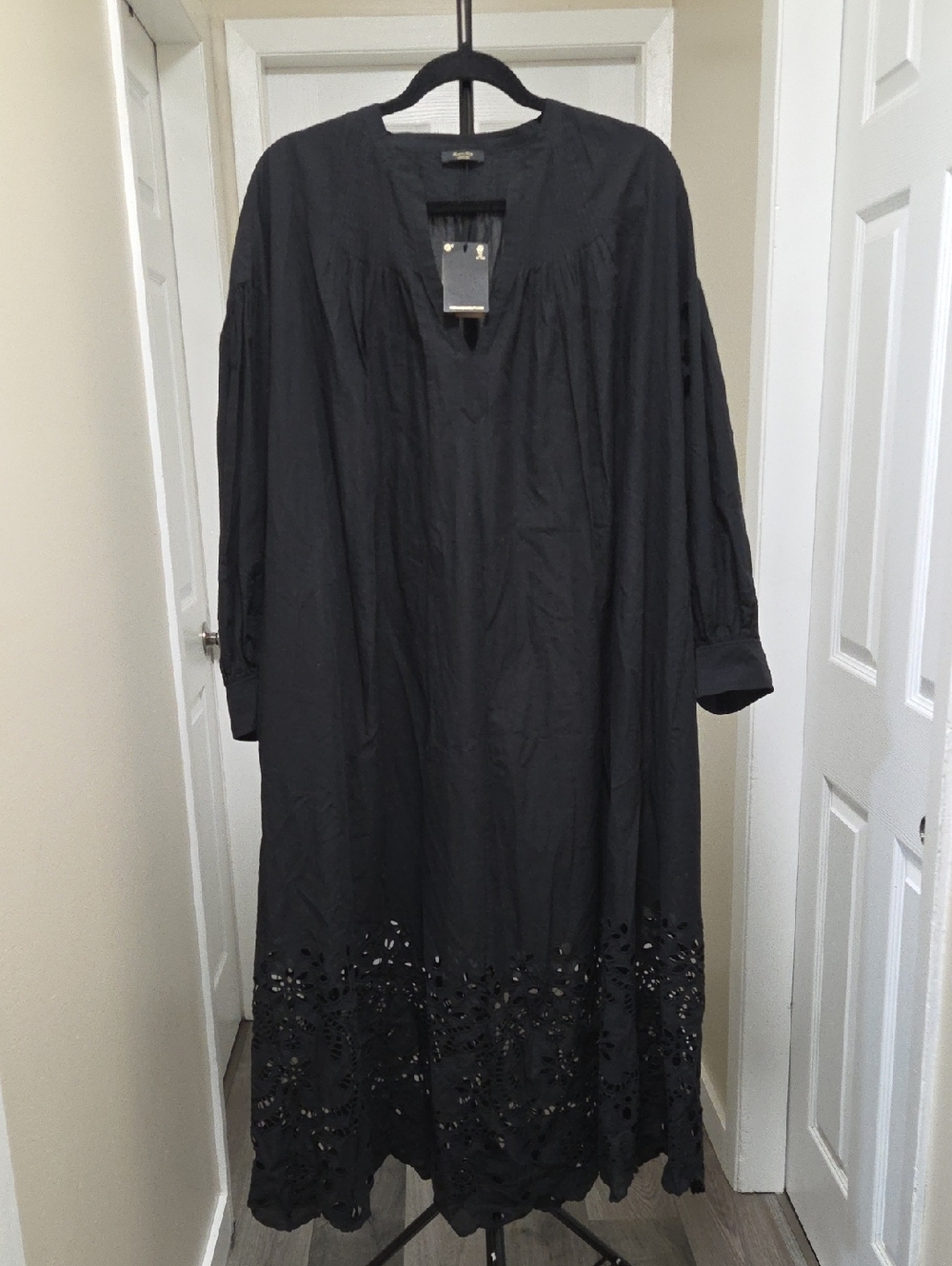 NWT Massimo Dutti Black 100% Cotton Dress Oversized